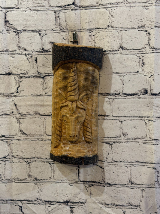 Mythical Unicorn 30cm Hand Carved Wizard Tree Trunk Wood Fairtrade0