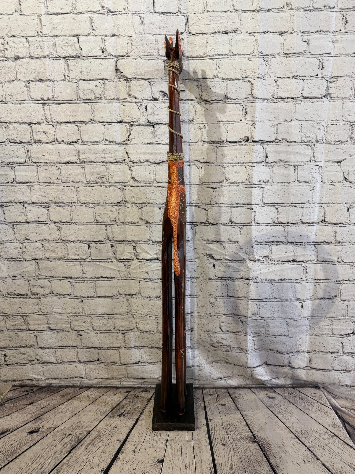 100cm Brown Wooden Giraffe Standing Single Carved Solid Wood Giraffe Handmade4