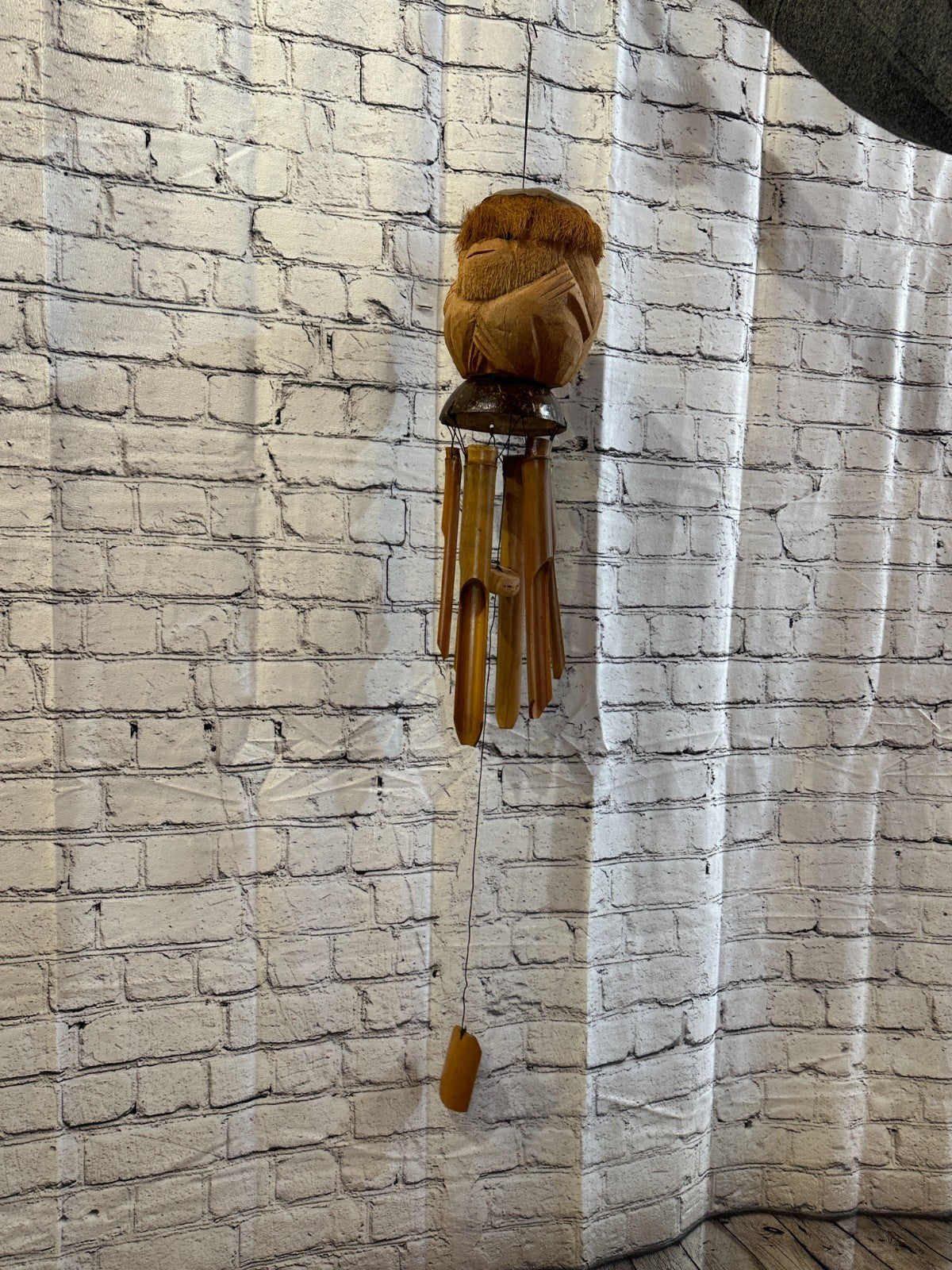 Monkey With Chimes Bamboo Windchime 60cm Garden Gift Summer Handmade Chimes2
