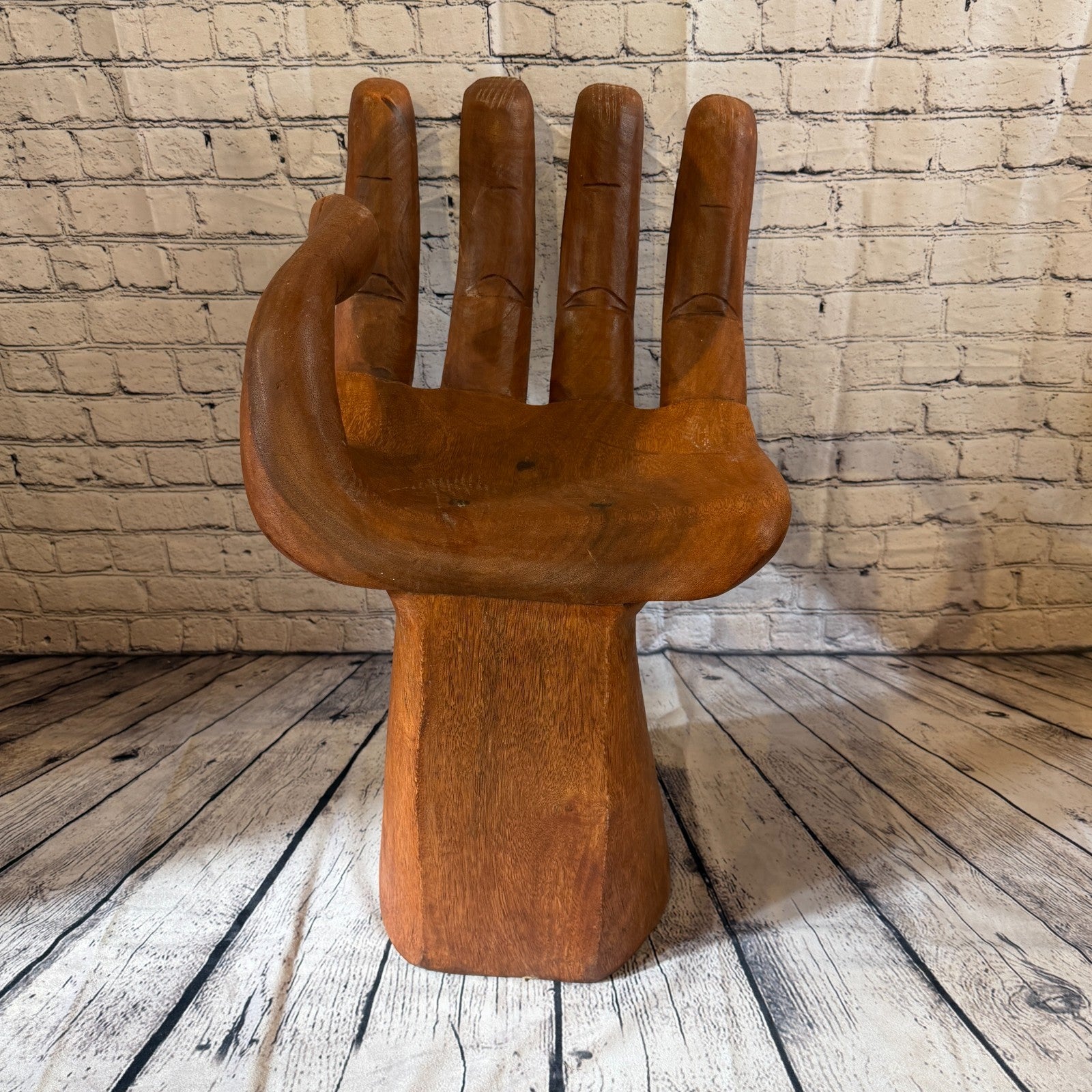 70cm x 40cm x 35cm Right Hand Indonesian Carve Hand Chair Wood Carving Sculpture1