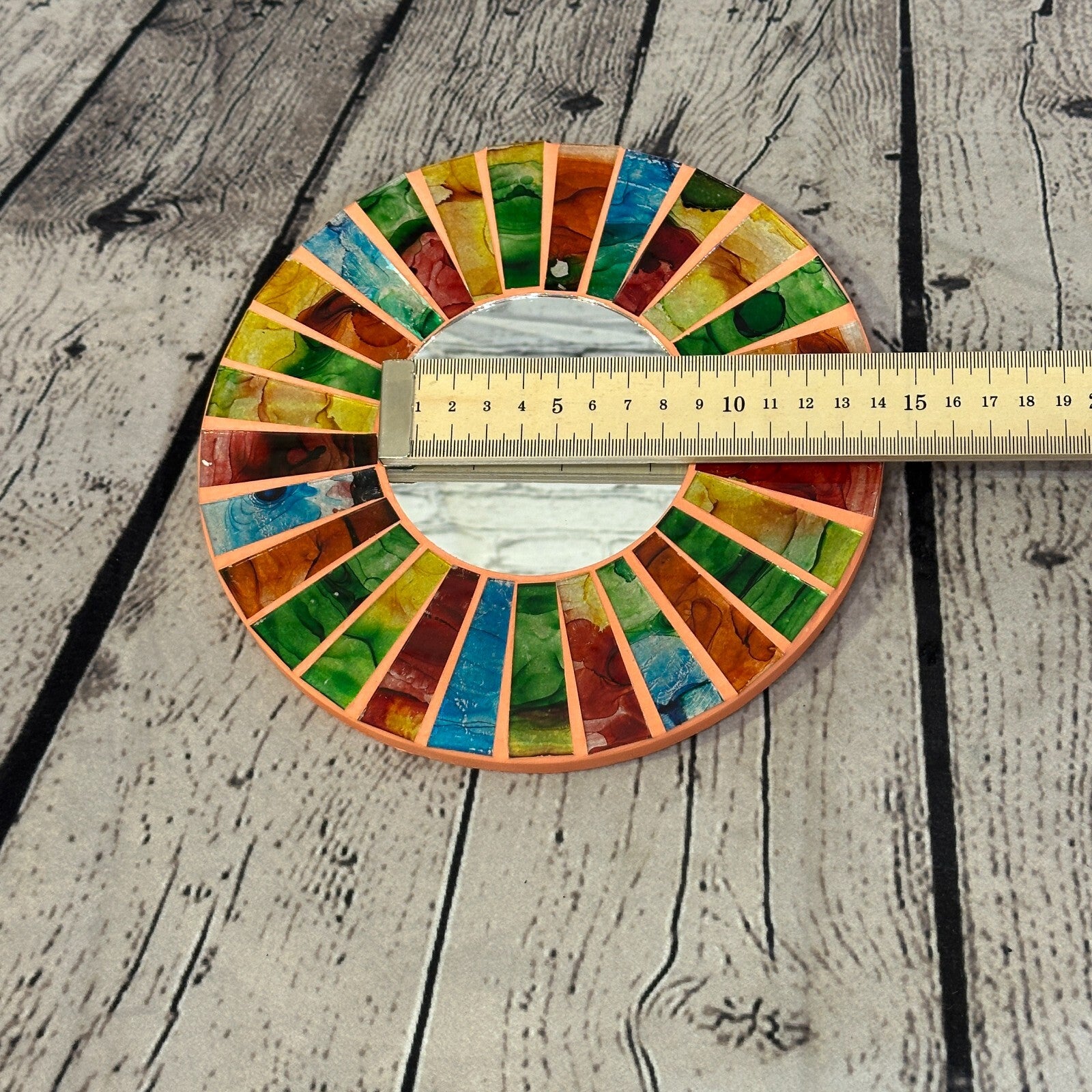 Rainbow Terracotta Mosaic Tile Wall Mirror 20cm x 20cm 8 Inches Handmade New5