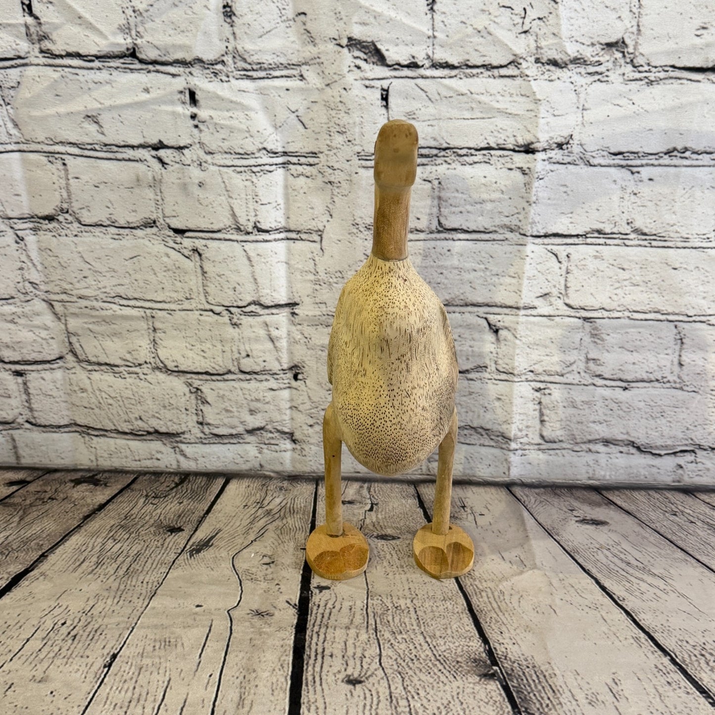 Looking Forward 30cm Tall Wooden Smooth Duckling Baby Duck Bamboo Root Fairtrade1
