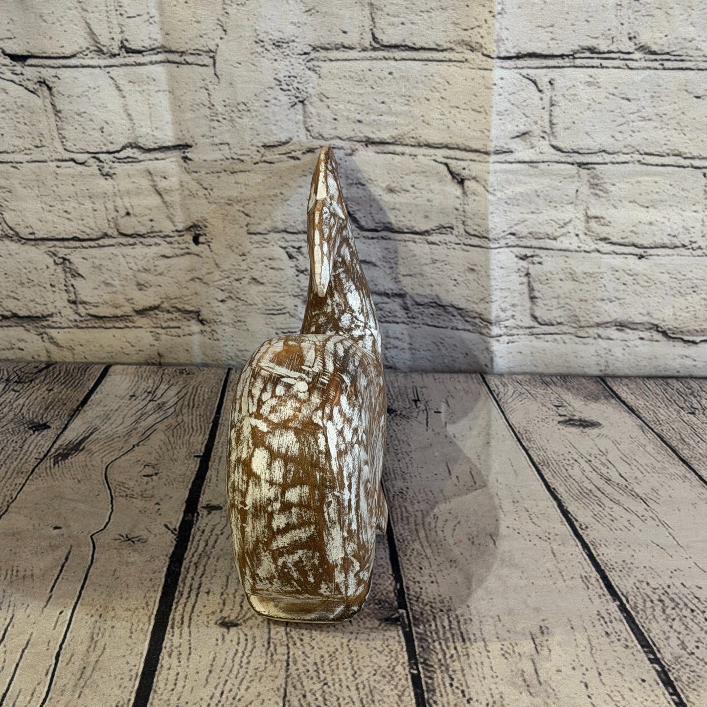 25cm x 12cm Whale Brown Fish Wood Coastal Ocean Bathroom Decoration1