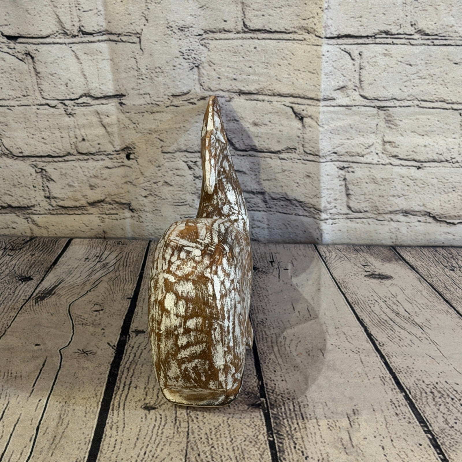 25cm x 12cm Whale Brown Fish Wood Coastal Ocean Bathroom Decoration1