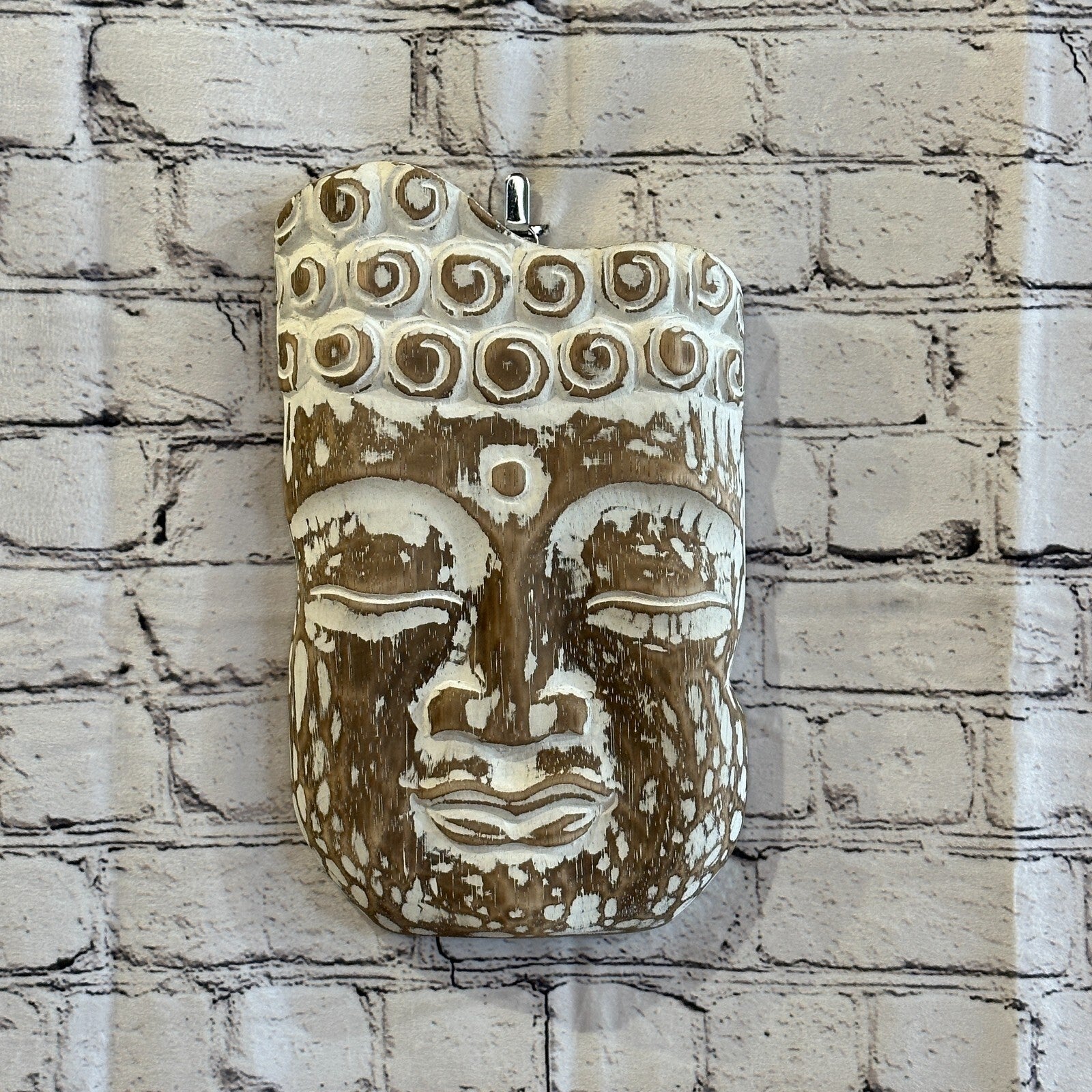 30cm Brown Tiki Style Wall Decoration Buddha Head Designer Mask Wooden Handmade2
