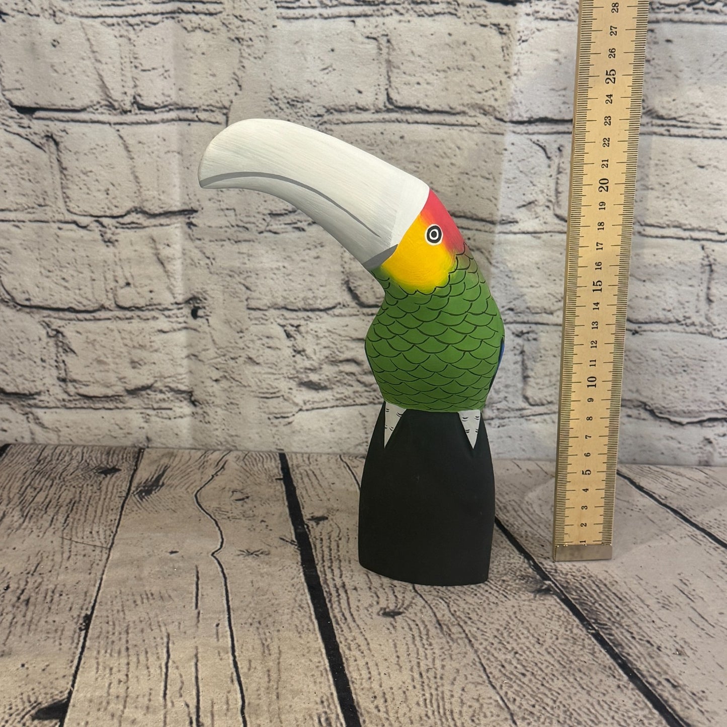 20cm Bright Green Toucan Bird Ornament Statue Fair Trade Hand Made Carved Wood6