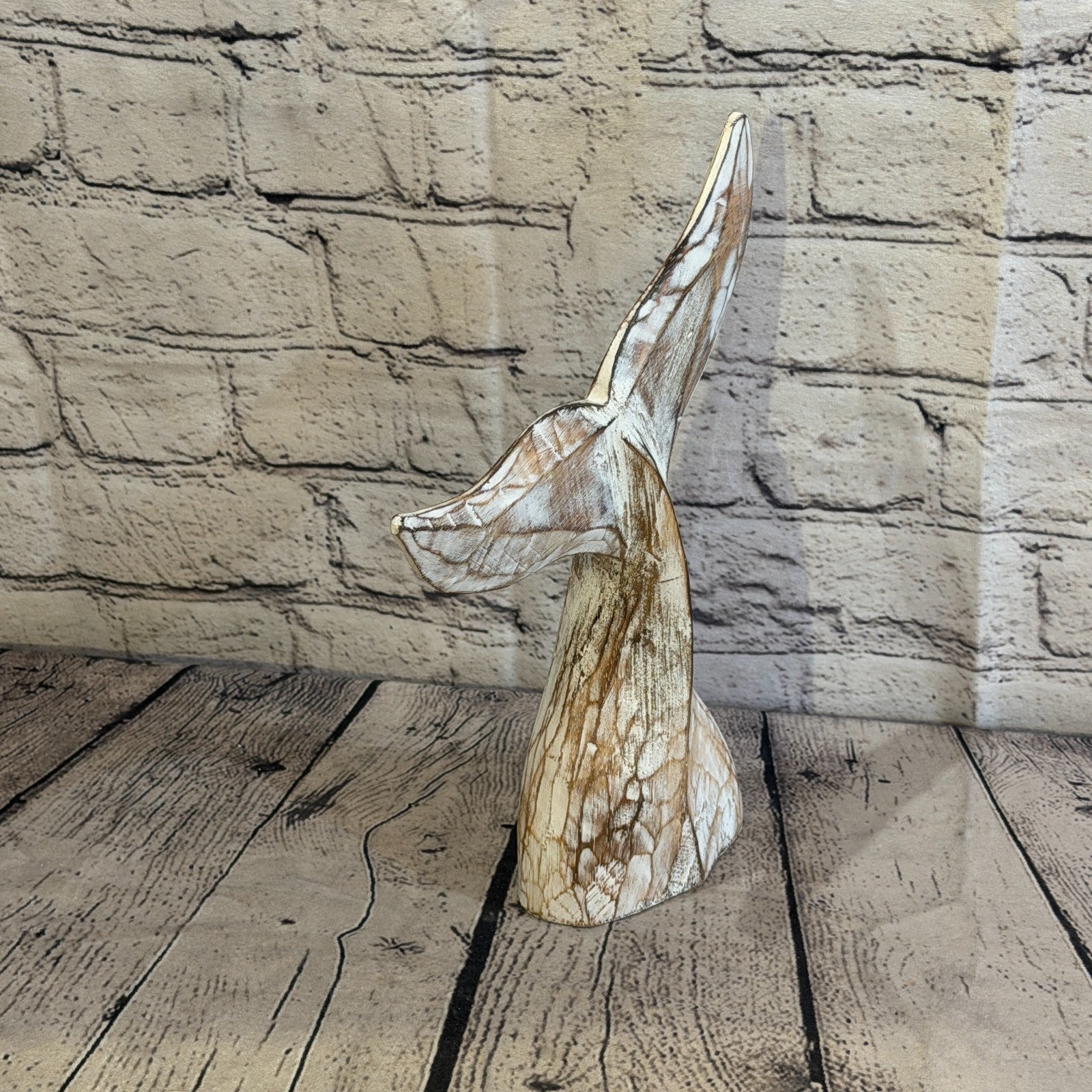 25cm x 25cm Whale Tail Brown Fish Wood Coastal Ocean Bathroom Decoration2