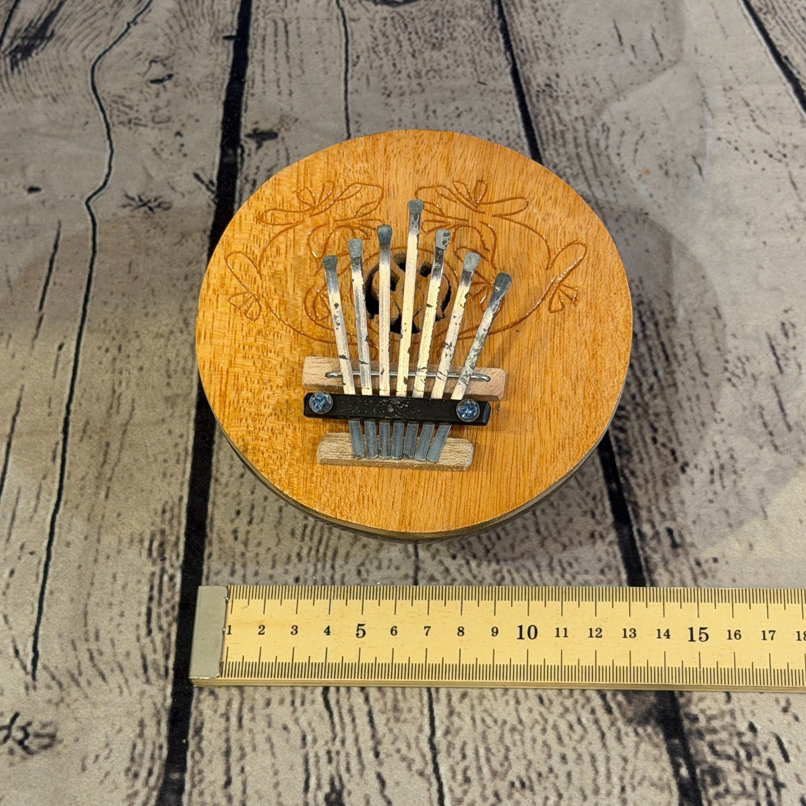 7 Key Karimba Kalimba Thumb Piano Plain Carved Coconut Handmade Fairtrade1