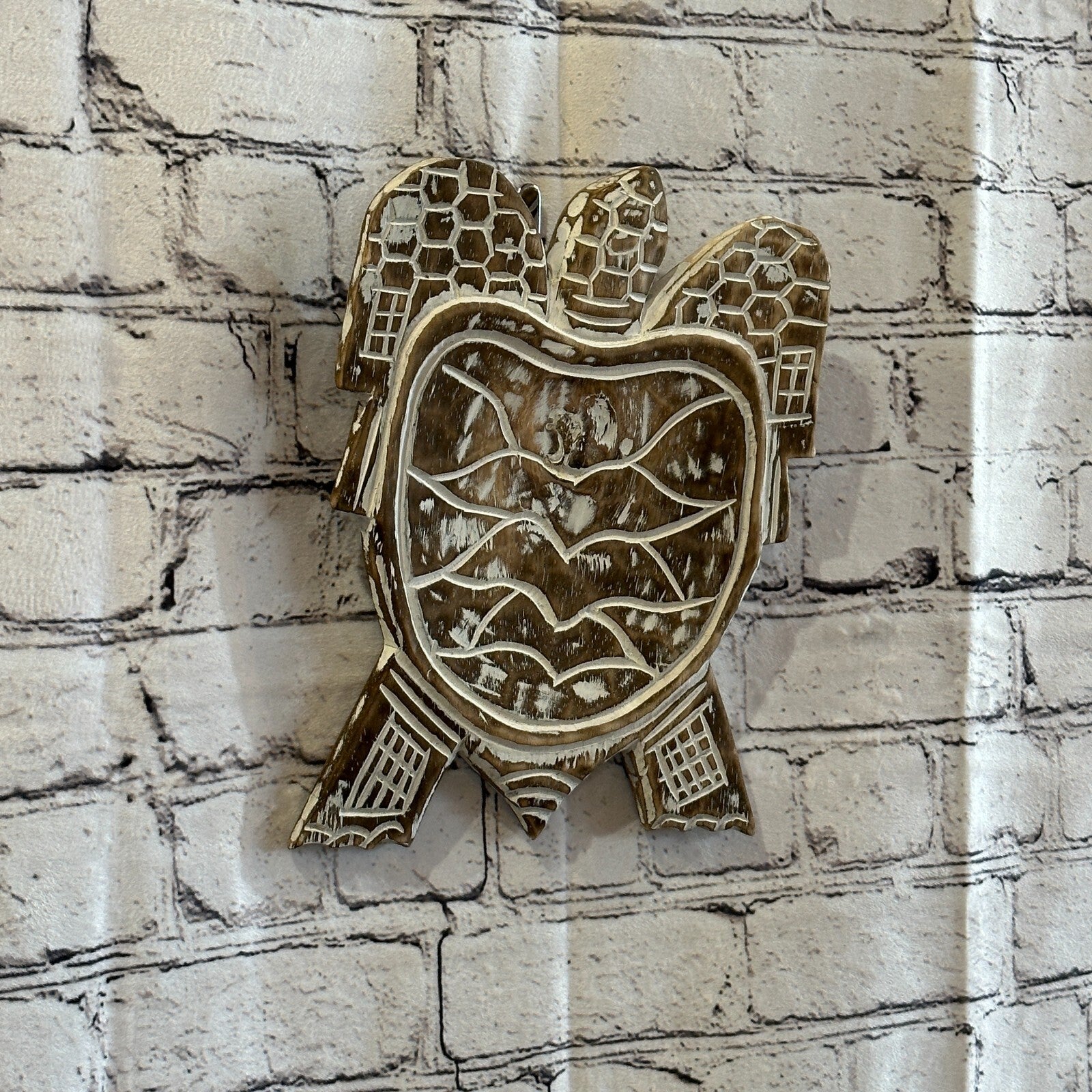 25cm Brown Sea Turtle Bowl Trinket Dish Decoration Designer Mask Wooden Handmade1