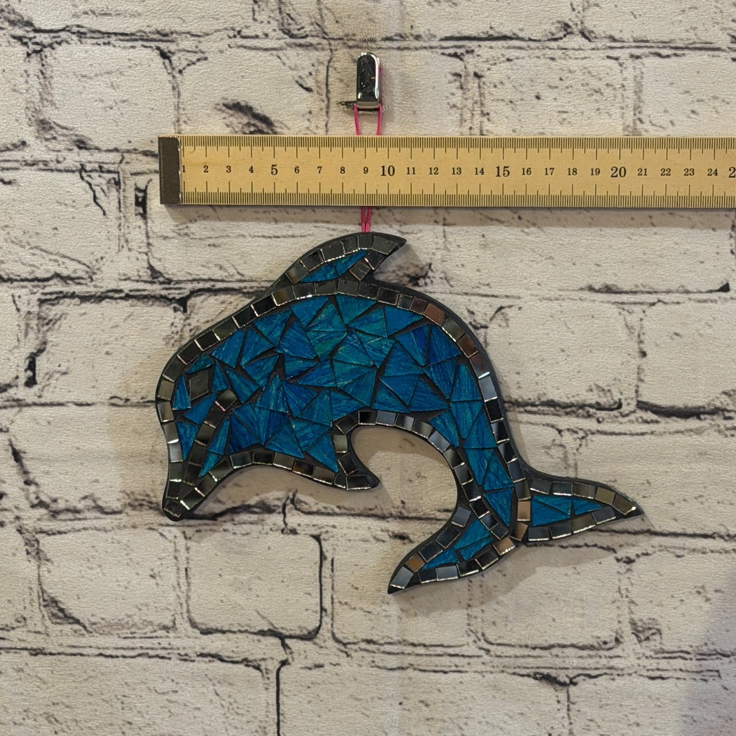 Blue Dolphin Fish Mosaic Tile Wall Mirror 20cm x 20cm Handmade New3