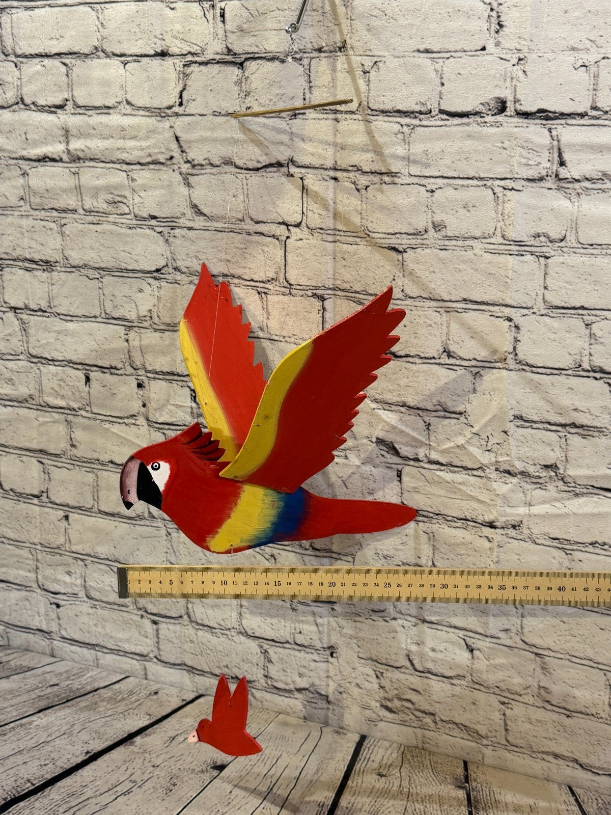 30cm x 55cm Parrot Flying Wooden Mobile Children's Bedroom Room Decor2
