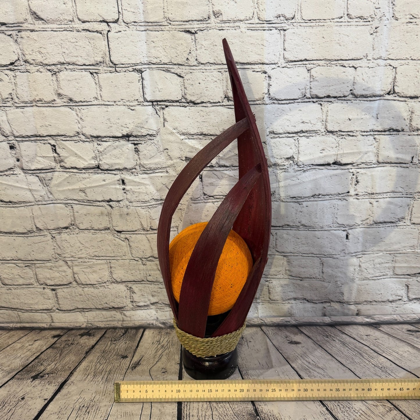 Orange Light Red Natural 55cm Tall Leaf Lamp Twist LED UK Mains Plug Design 36