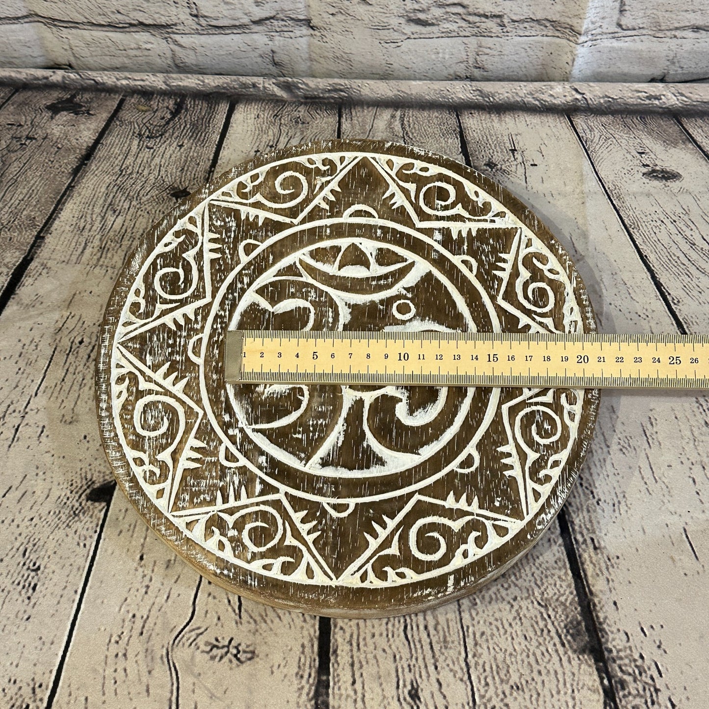 30cm Brown Style Wall Decoration Om Lucky Coin Designer Mask Wooden Handmade6