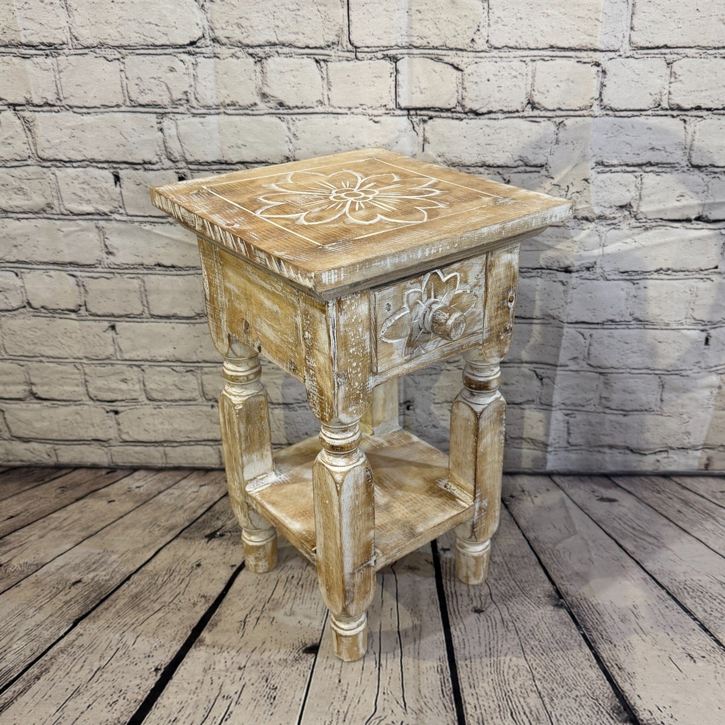 40cm x 27cm White Table  Wooden Side Cabinet Living Hallway Storage Furniture2