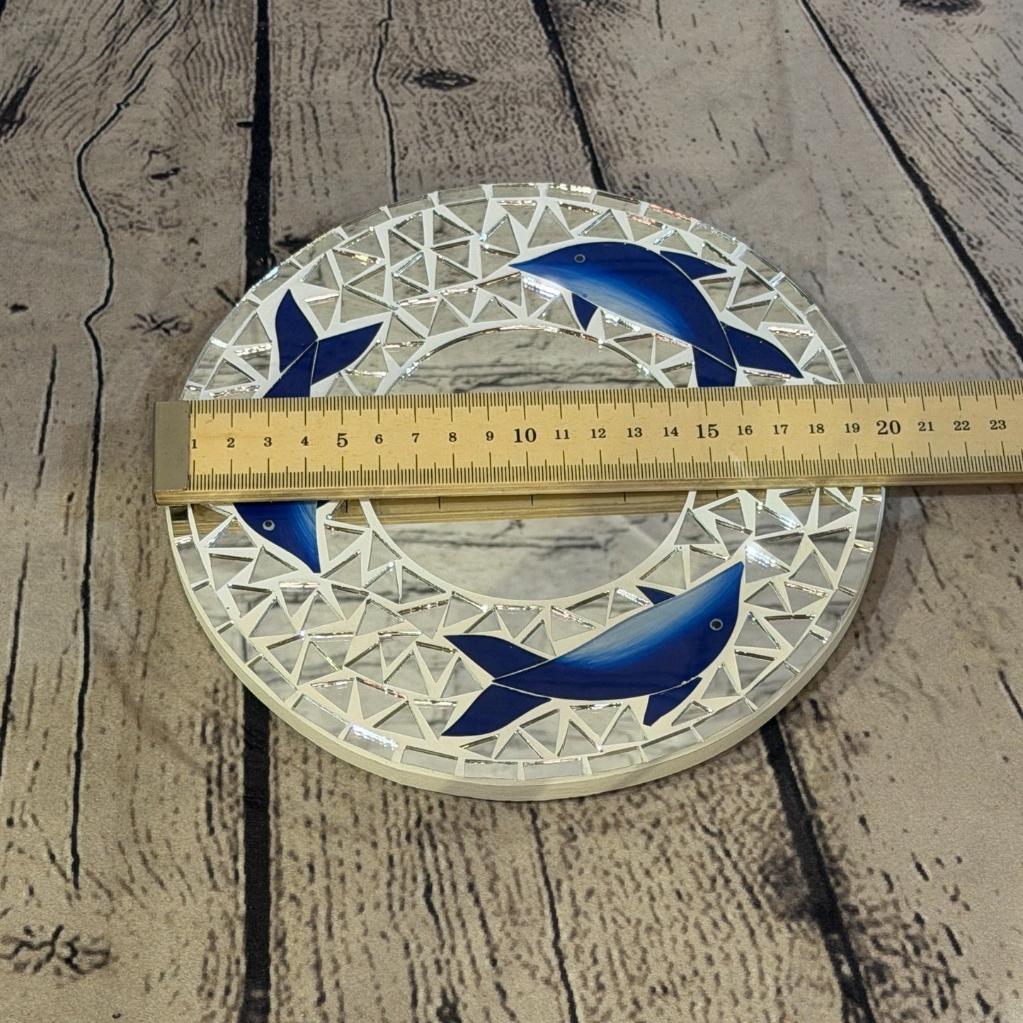 Blue Dolphin Mosaic Tile Wall Mirror 20cm x 20cm 8 Inches Handmade3