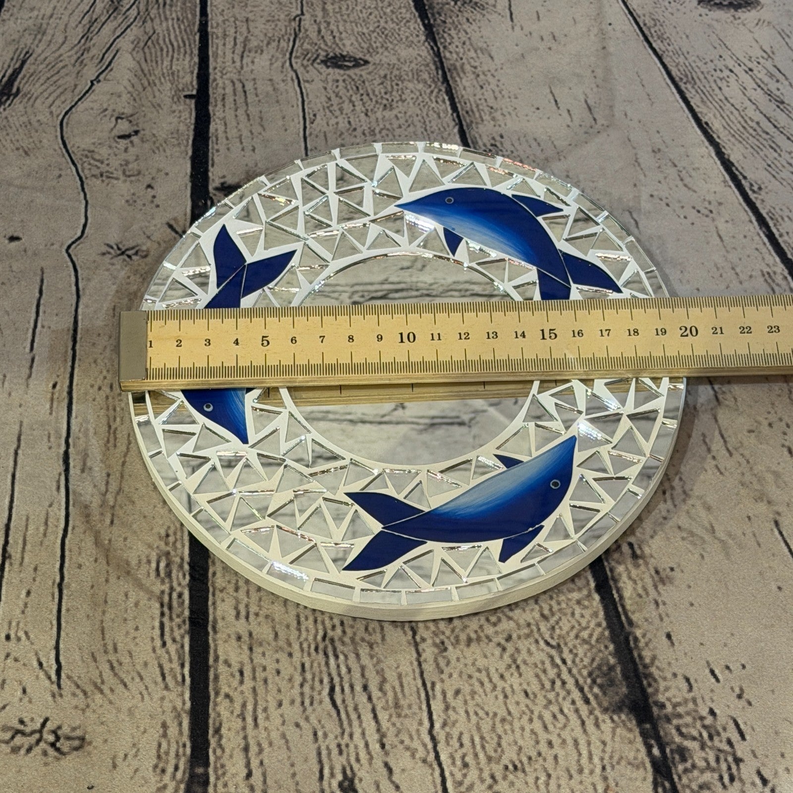 Blue Dolphin Mosaic Tile Wall Mirror 20cm x 20cm 8 Inches Handmade3