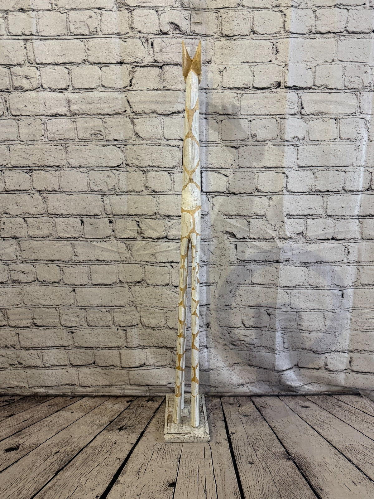 80cm White Dot Wooden Giraffe Standing Single Carved Solid Wood Giraffe Handmade4