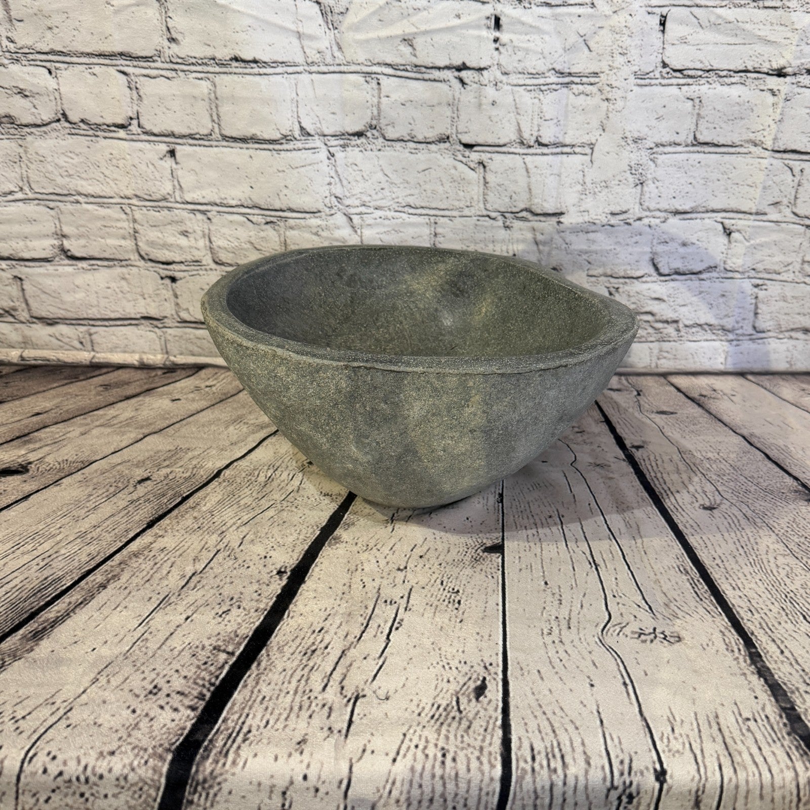 29cm x 23cm Wash Basin Bathroom Counter Top Washing River Stone Bowl Sink No 212