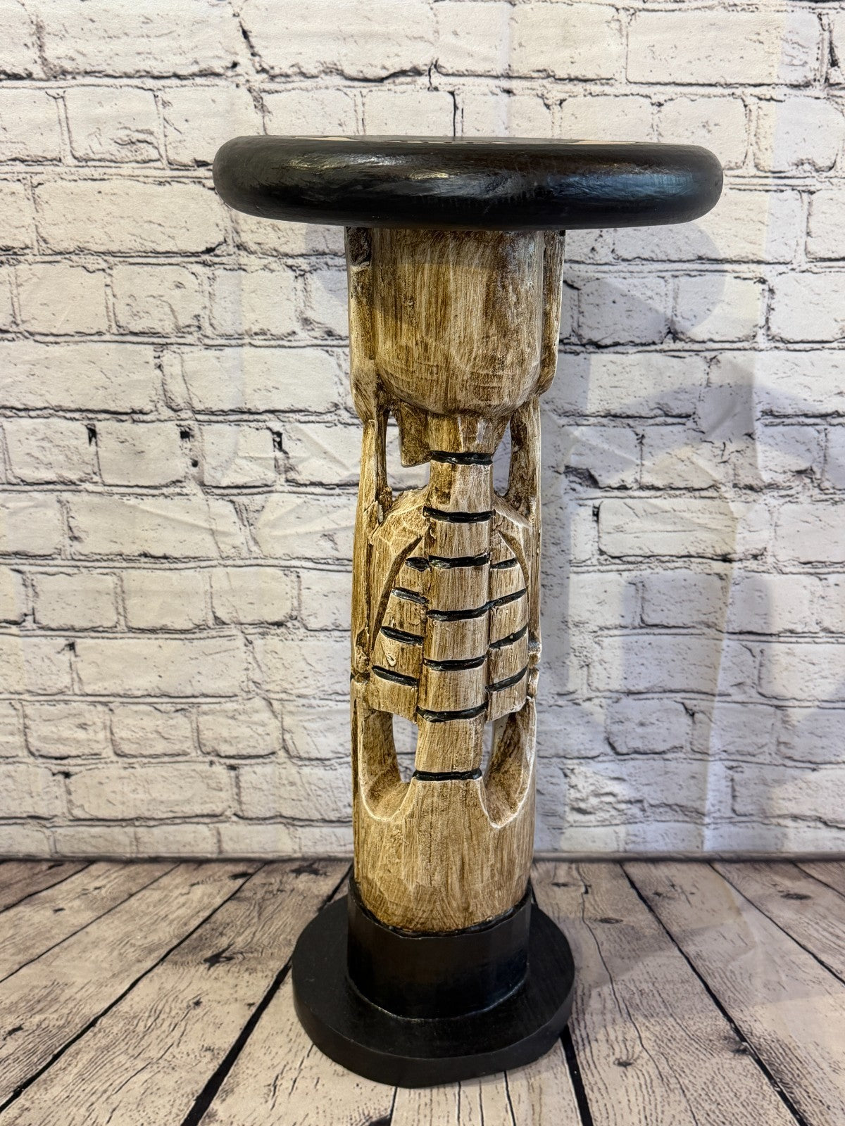 55cm x 25cm Sitting Skull Round Wooden Coffee Table Bar Restaurant Garden Pub4