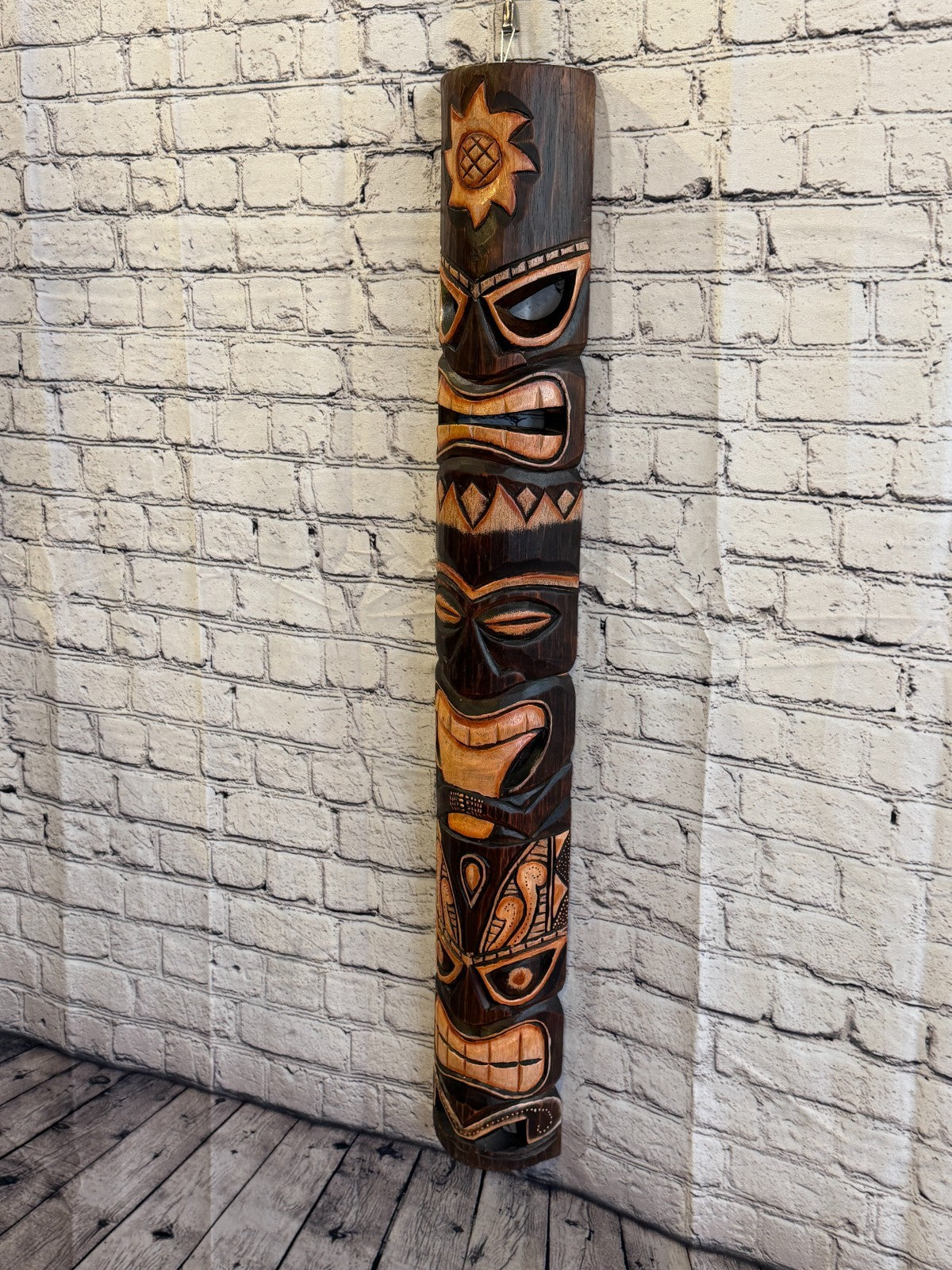100cm Tiki Bar Mask Sign Decoration Wall Hanging Mask Wood Carving Design 31