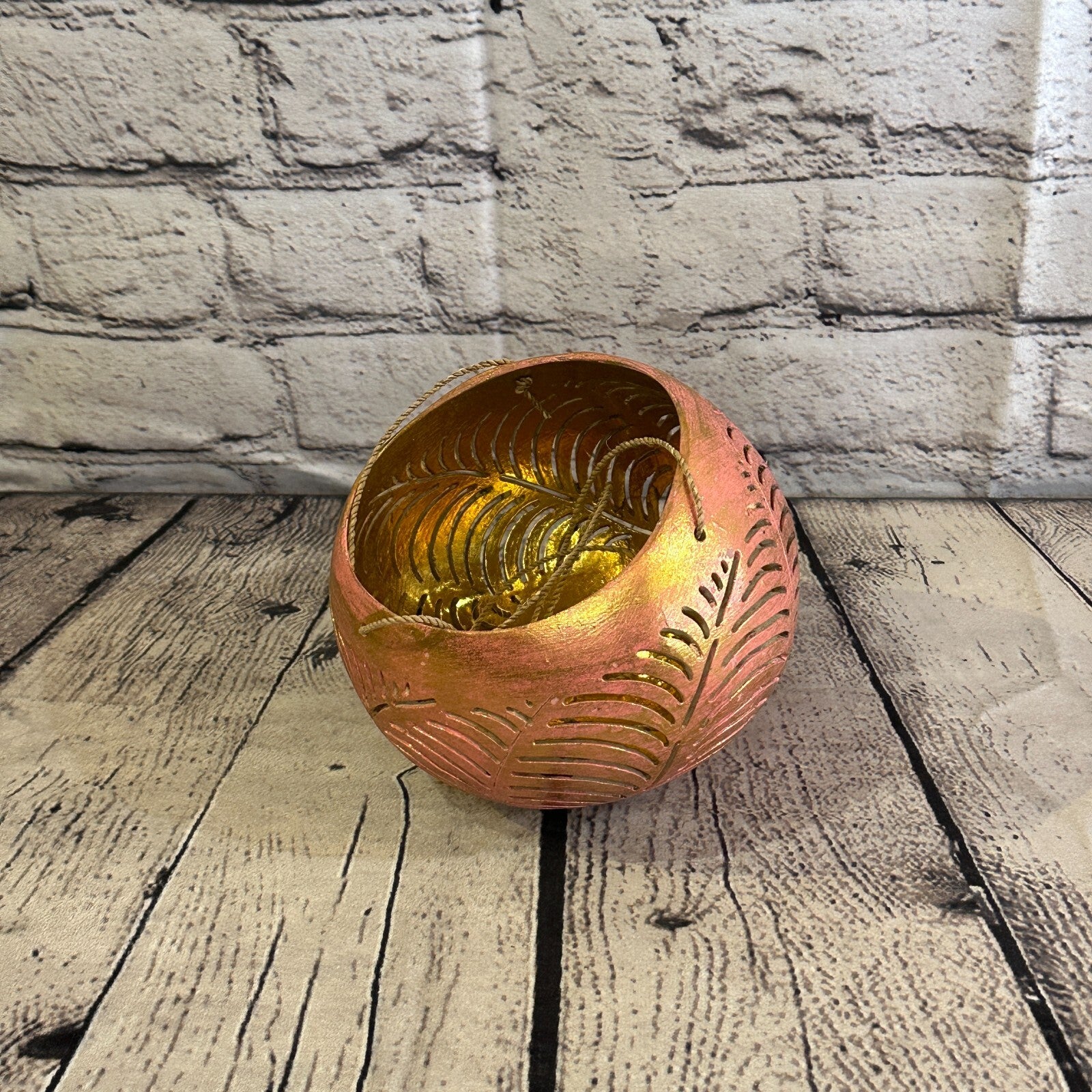 Pink Coconut Shell Hanging Basket Orchid Planter Balcony Decorative Vase Flower0