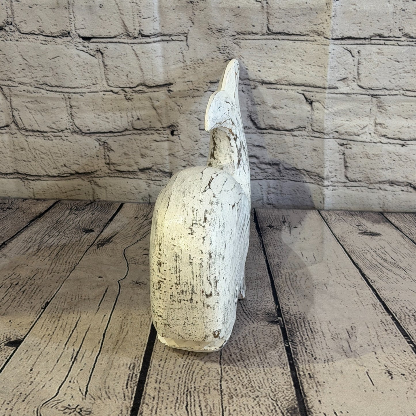 30cm x 15cm Whale White Fish Wood Coastal Ocean Bathroom Decoration1