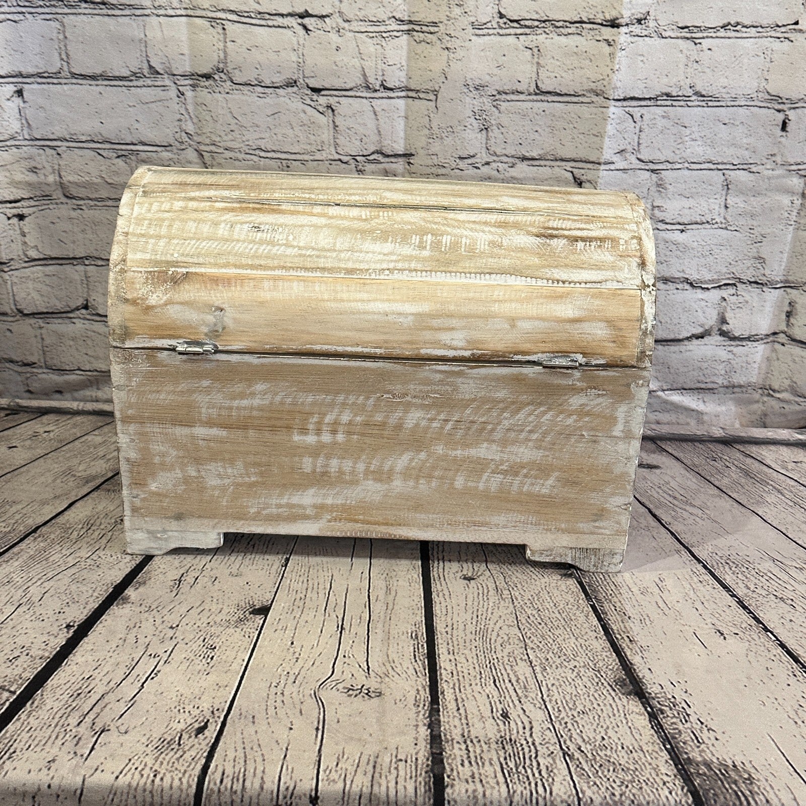 40cm x 28cm x 22cm White Home Wood Box Wooden Chest Storage Craft Handles Lid5