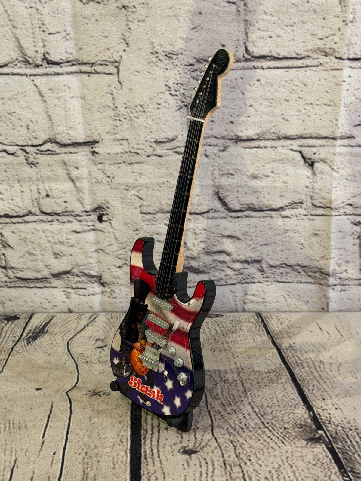 Miniature 25cm Guitar Slash ACDC Guitar on Stand Band Gift Display0