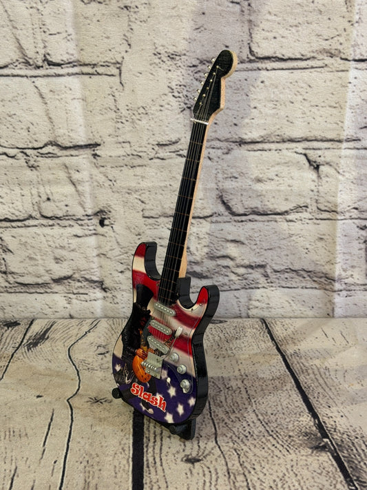 Miniature 25cm Guitar Slash ACDC Guitar on Stand Band Gift Display0