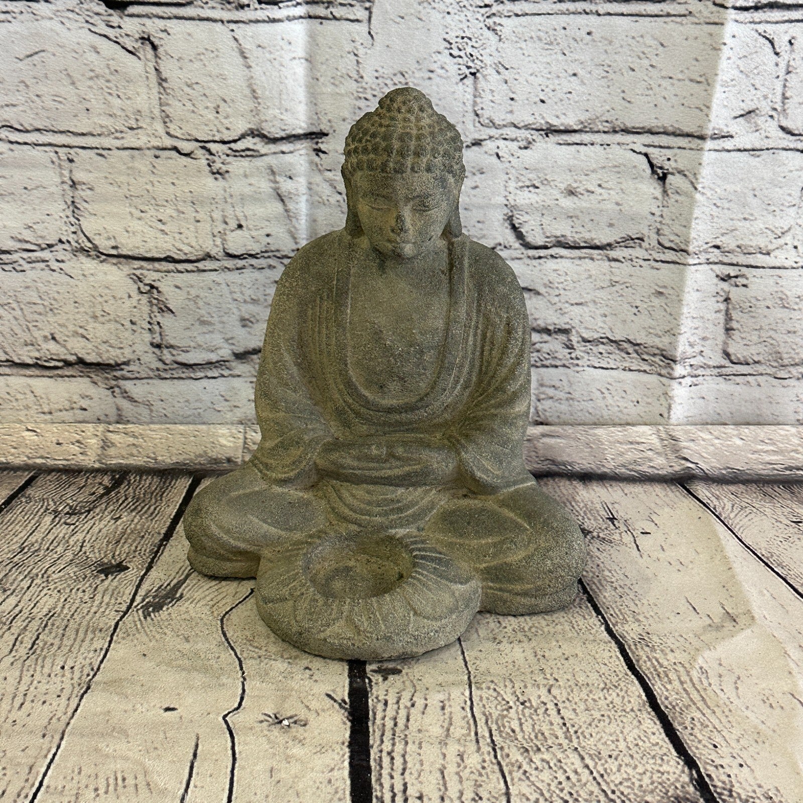 3D Thai Buddha Candle Stone Garden 20cm Ornament Outdoor Indoor Statue Hindu1