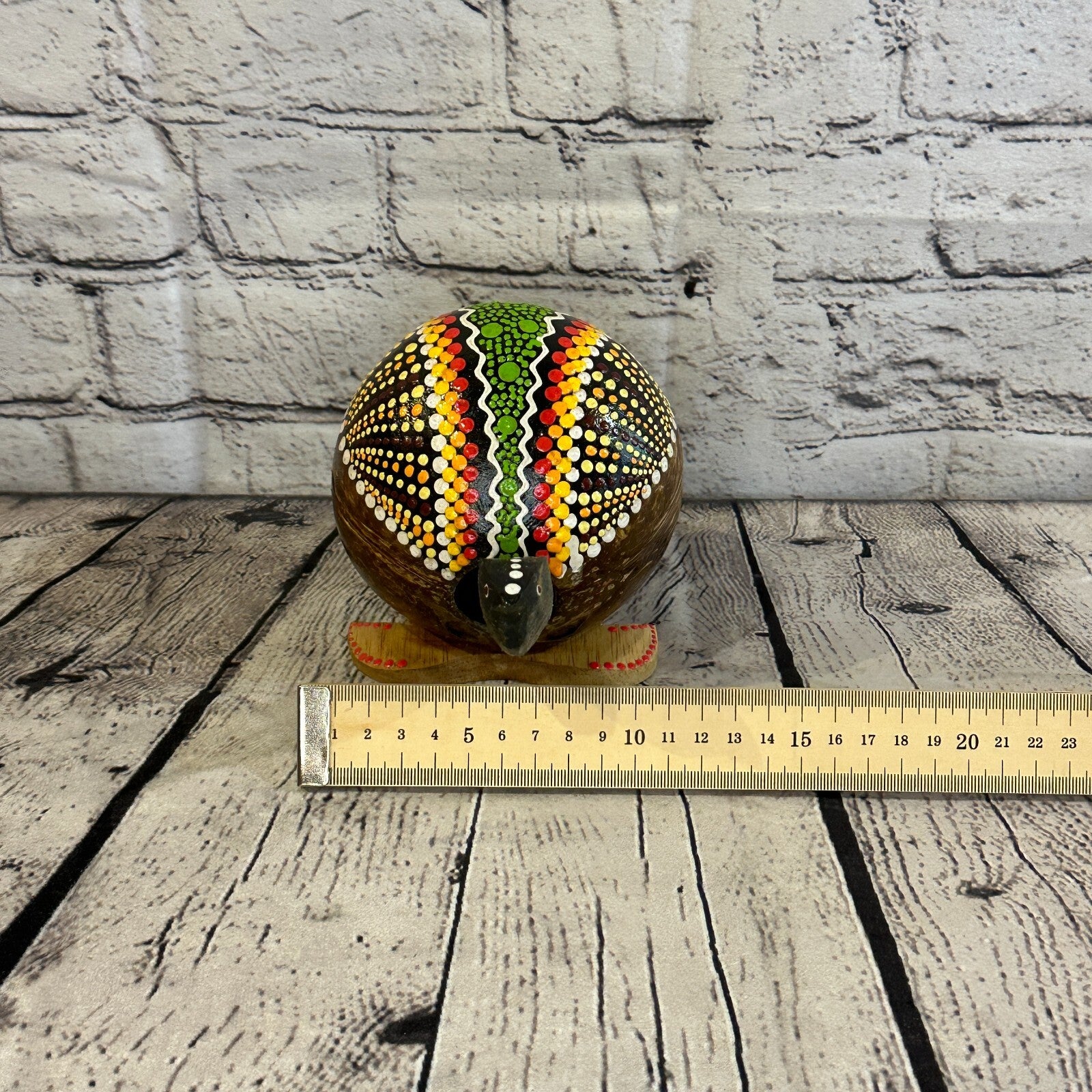 Mixed Painted Full Coconut Shell Wood Turtle Bobble Head Moving Tortoise7