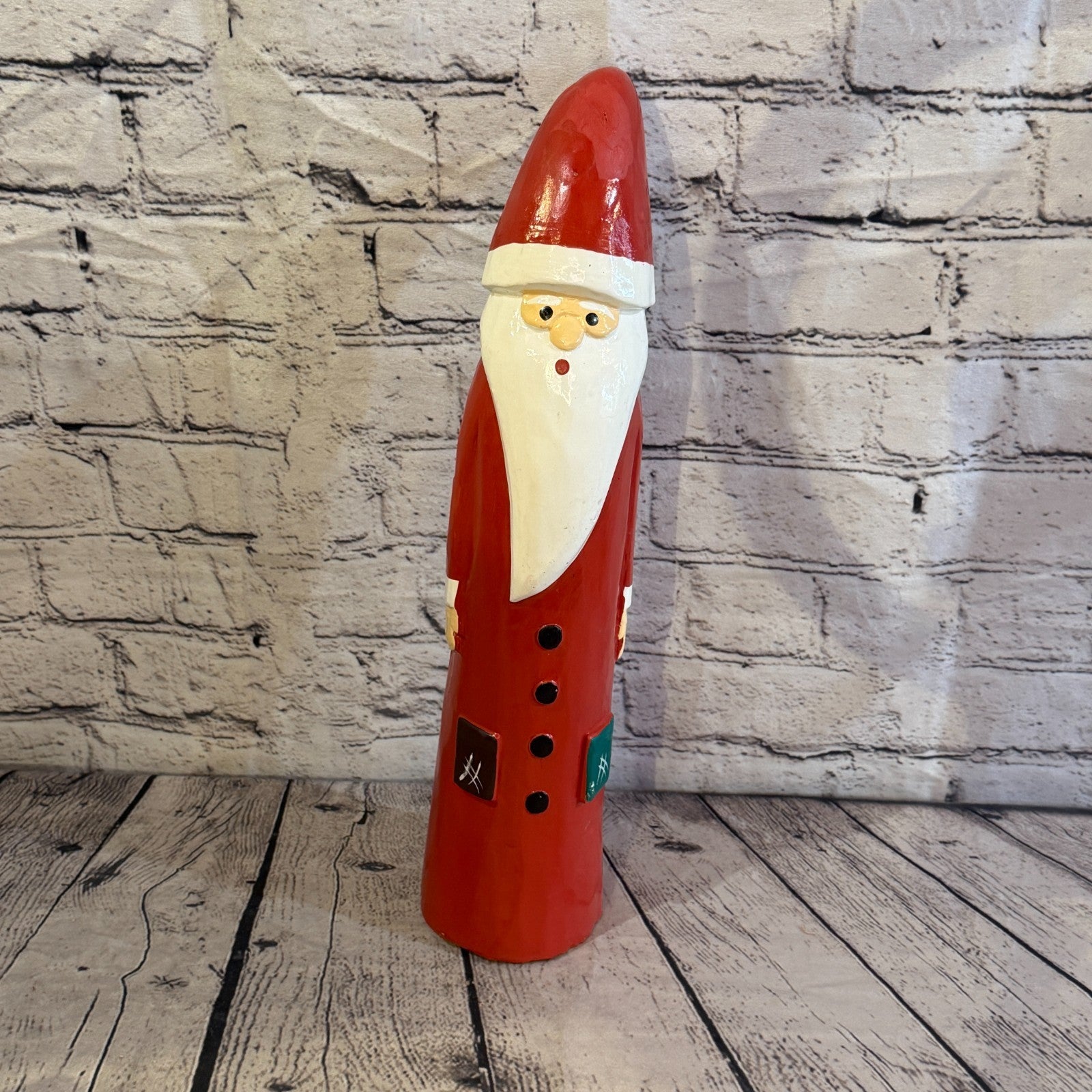 40cm x 10cm Santa Claus Father Christmas Handcrafted Wood Xmas Ornament1