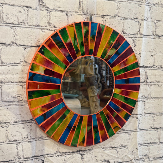 Rainbow Line Terracotta Mosaic Tile Wall Mirror 40cm x 40cm 16 Inches Handmade0