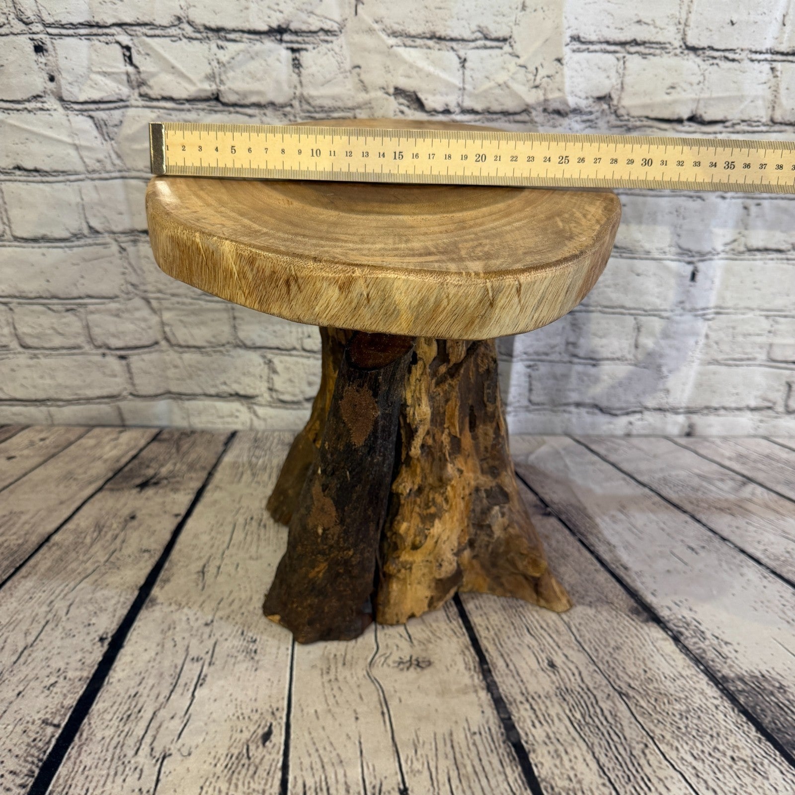 30cm x 25cm Wooden Coffee Root Sculpture Garden Teak Root Ornament Carved No 165