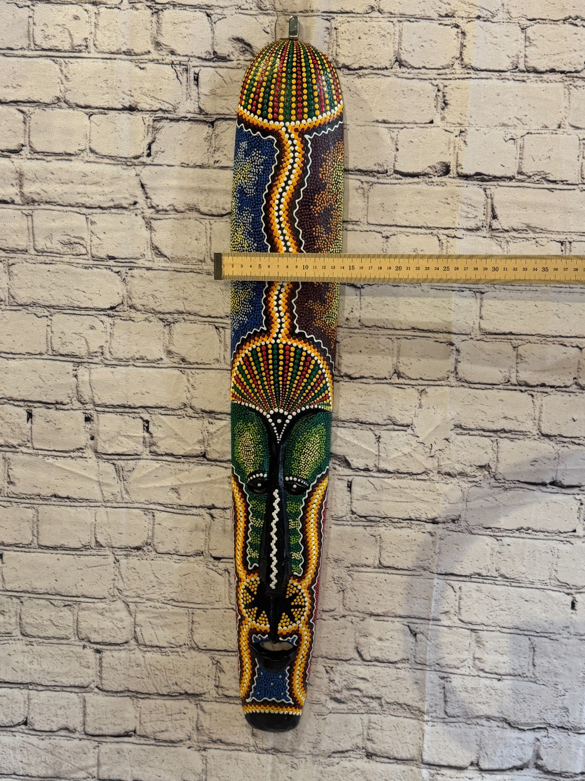 80cm Mask Carved Wooden Dot Painted Ethnic Tribal Tiki Wall Art No 2 New3