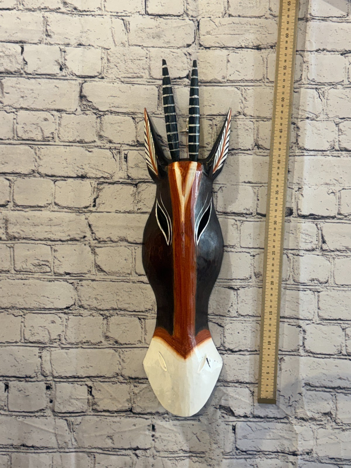 50cm Antelope Hand Carved Fair Trade Wooden Animal Wall Art Wall Hang Mask4