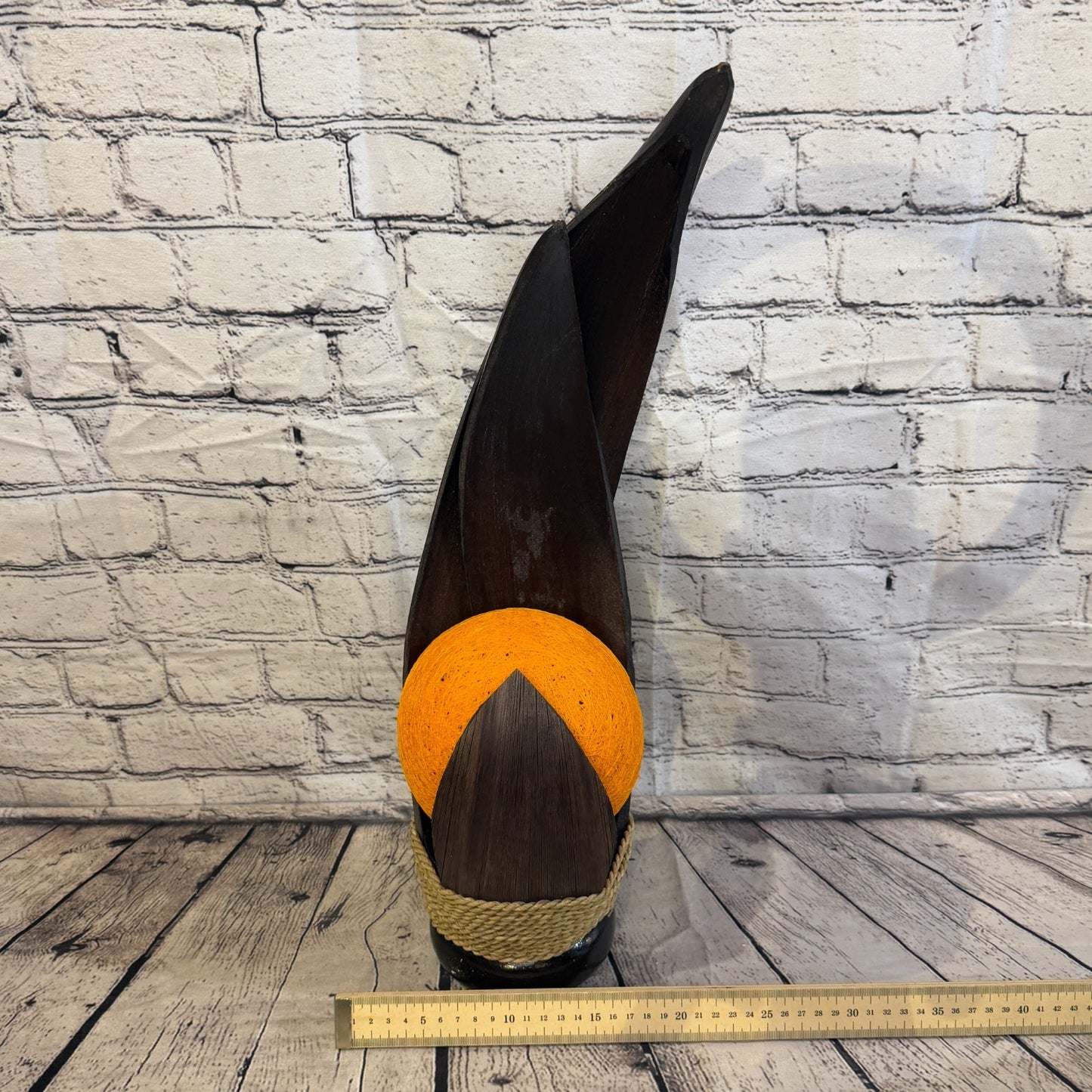 Orange Light Brown Natural 55cm Tall Leaf Lamp Twist LED UK Mains Plug Design 67