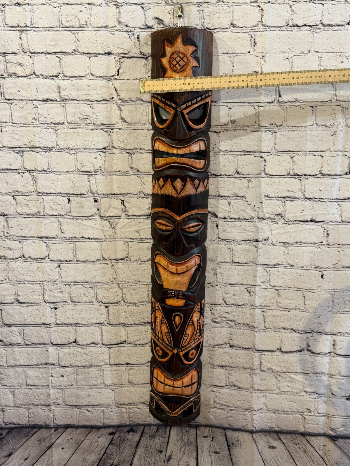 100cm Tiki Bar Mask Sign Decoration Wall Hanging Mask Wood Carving Design 33