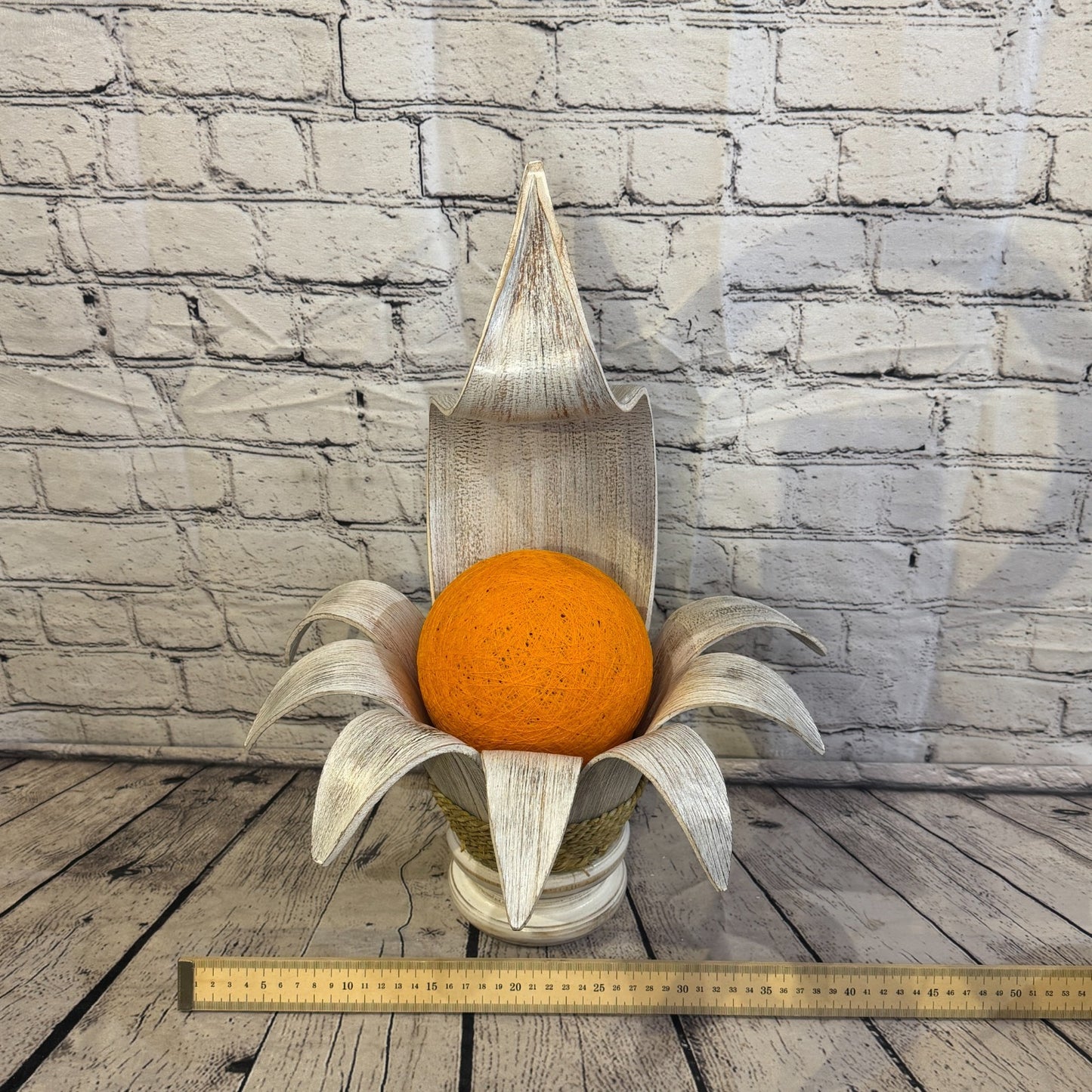 Orange Light White Natural 50cm Tall Leaf Lamp Twist LED UK Mains Plug Design 76