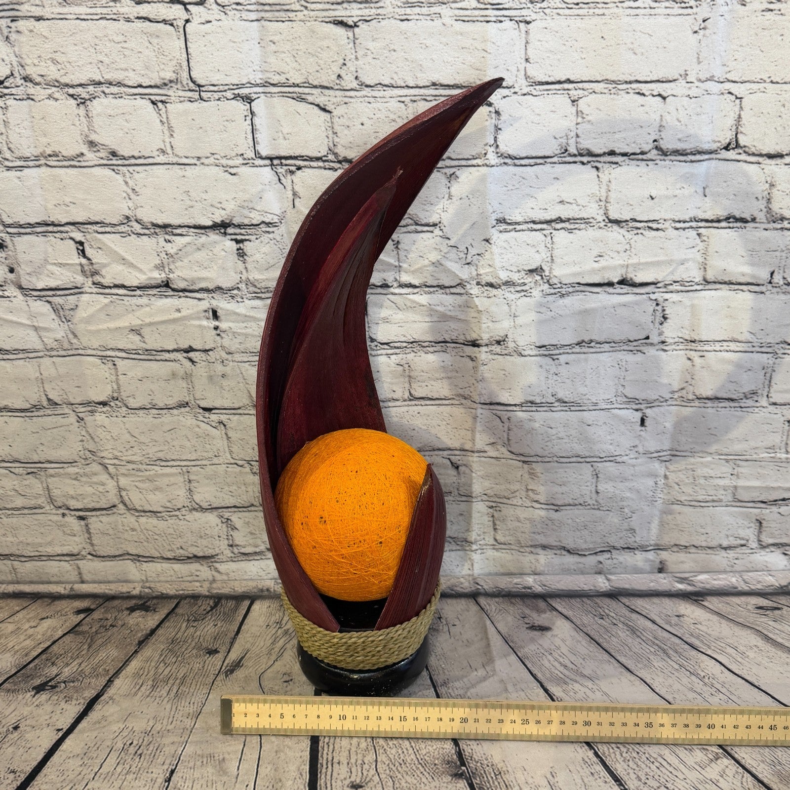 Orange Light Red Natural 55cm Tall Leaf Lamp Twist LED UK Mains Plug Design 66