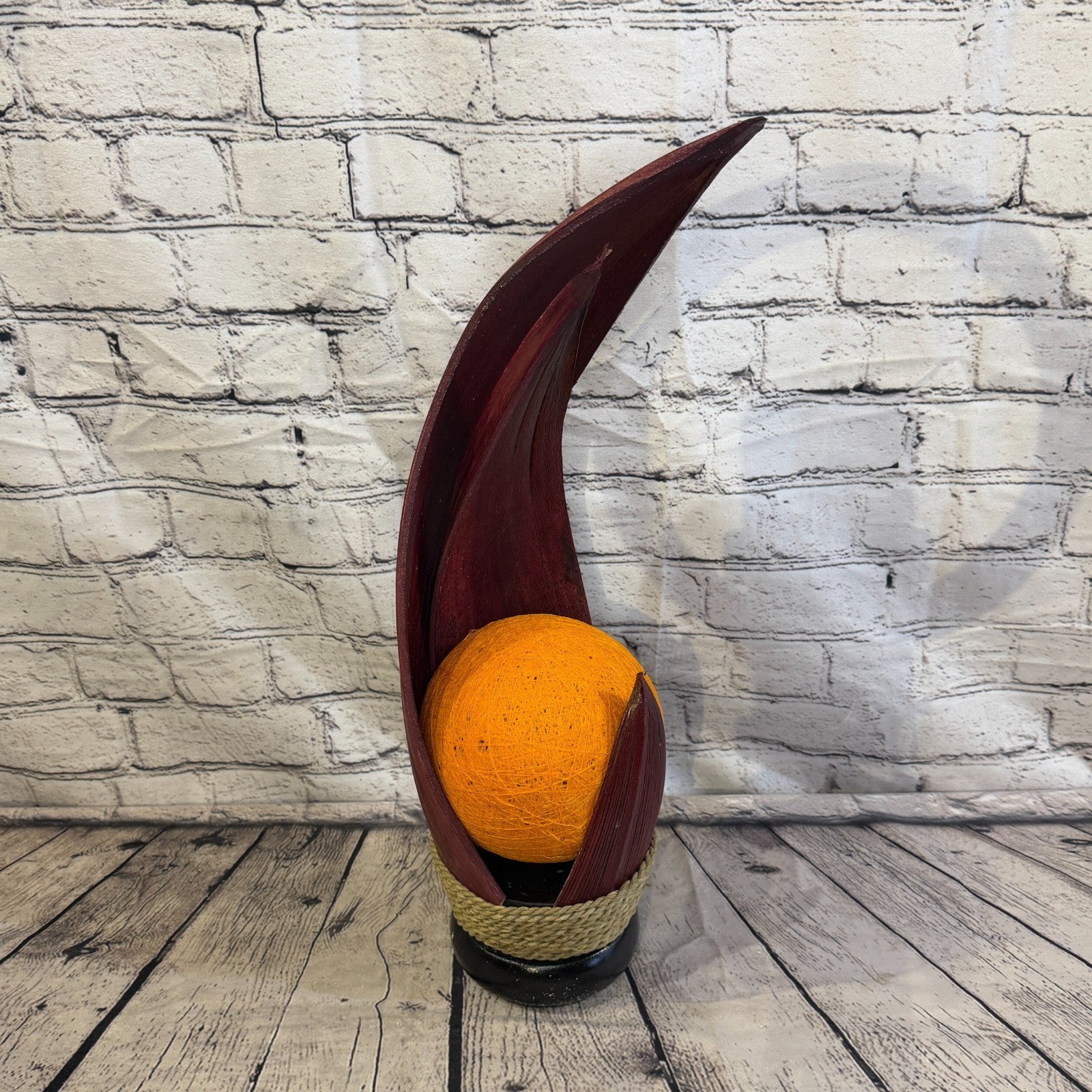 Orange Light Red Natural 55cm Tall Leaf Lamp Twist LED UK Mains Plug Design 62