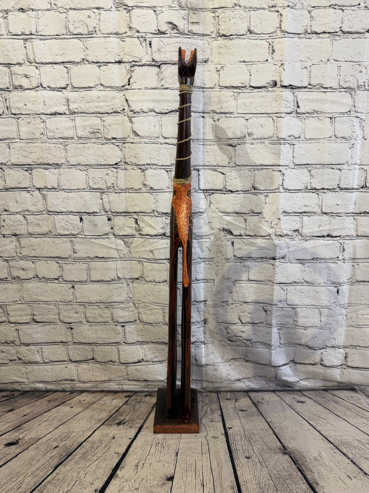 80cm Brown Wooden Giraffe Standing Single Carved Solid Wood Giraffe Handmade4