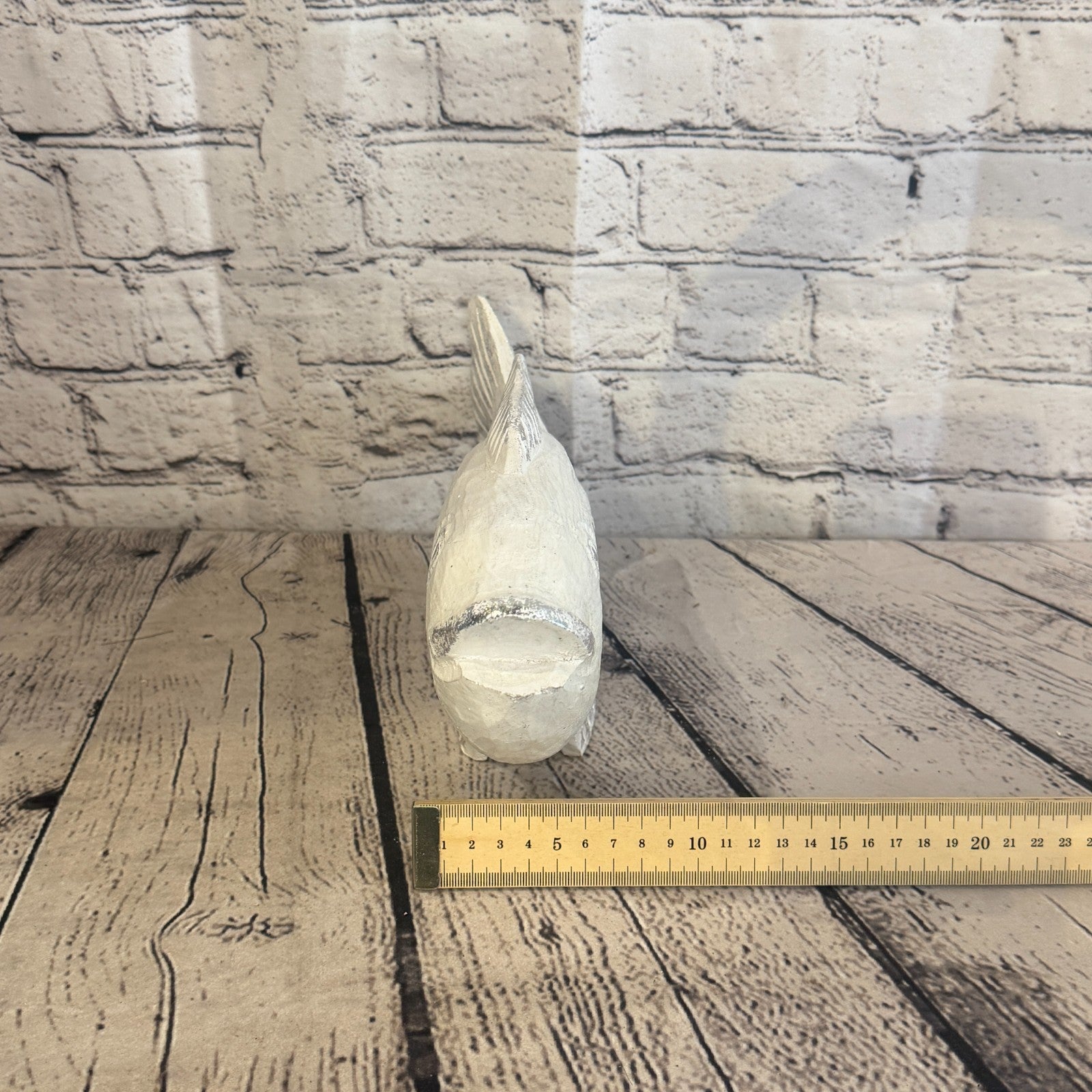 30cm x 15cm Trout Silver White Fish Wood Coastal Ocean Bathroom Decoration7