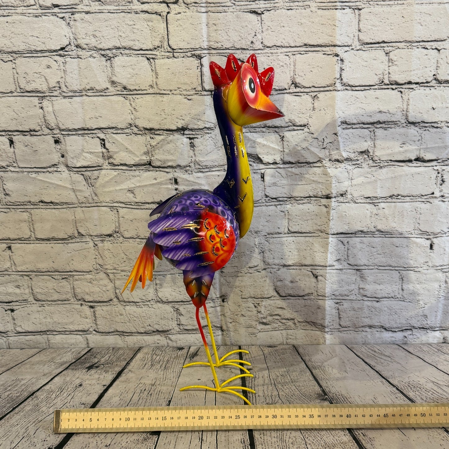 50cm x 35cm Emu Ostrich Bird Purple Metal Tin Standing Ornament Statue6