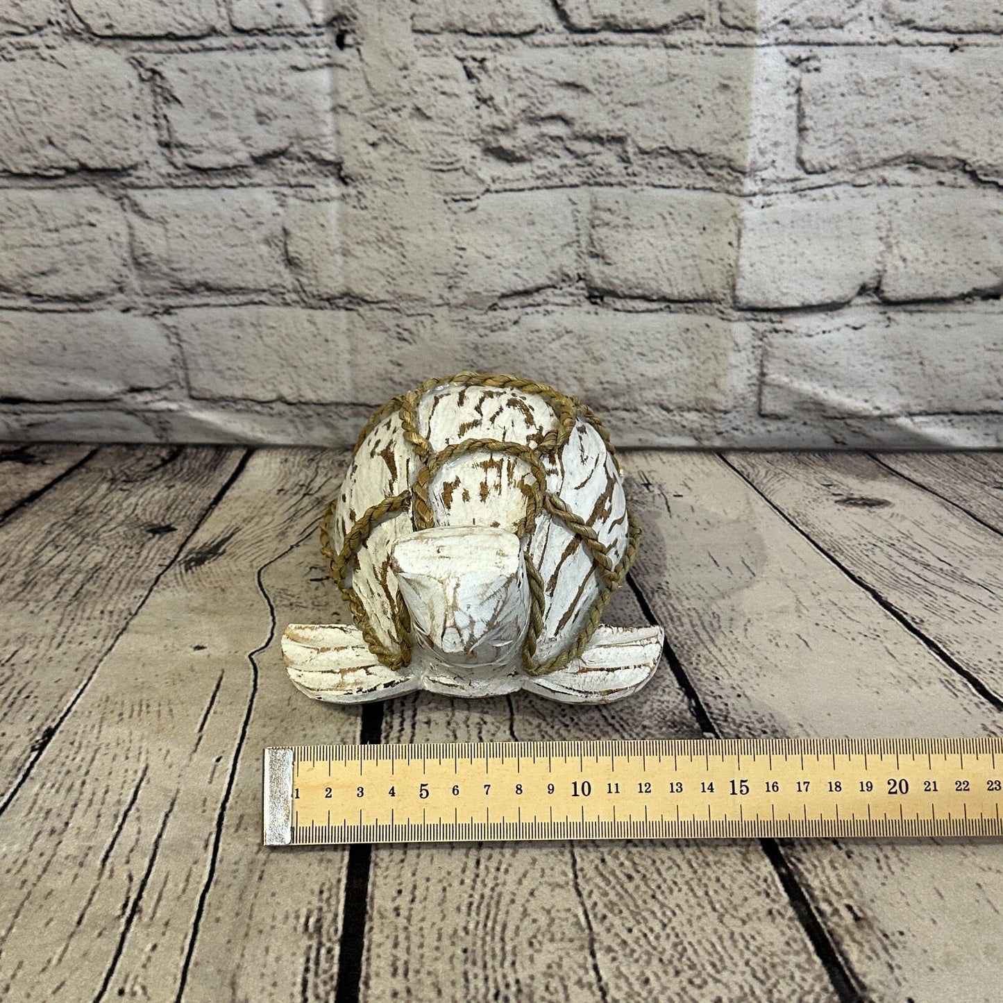 Plain White Folk Art Hand Painted Turtle Coconut Shell Ornaments Hanging Decor7