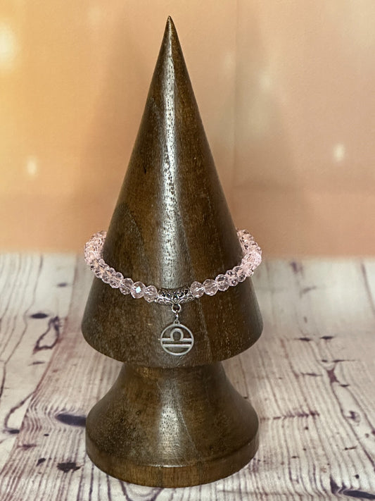 Libra Pink Zodiac Constellation Sign Bracelet Bangles Women Men Bracelet0