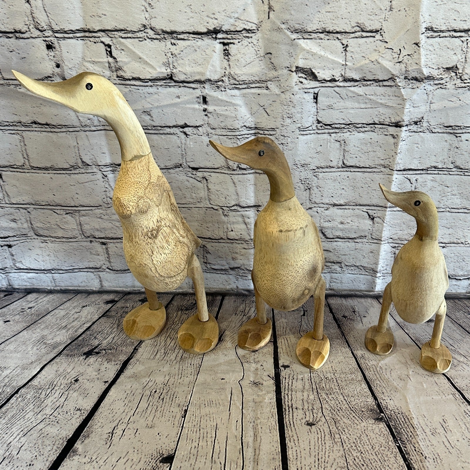 Looking Forward 40cm Tall Wooden Hairy Duckling Baby Duck Bamboo Root Fairtrade9