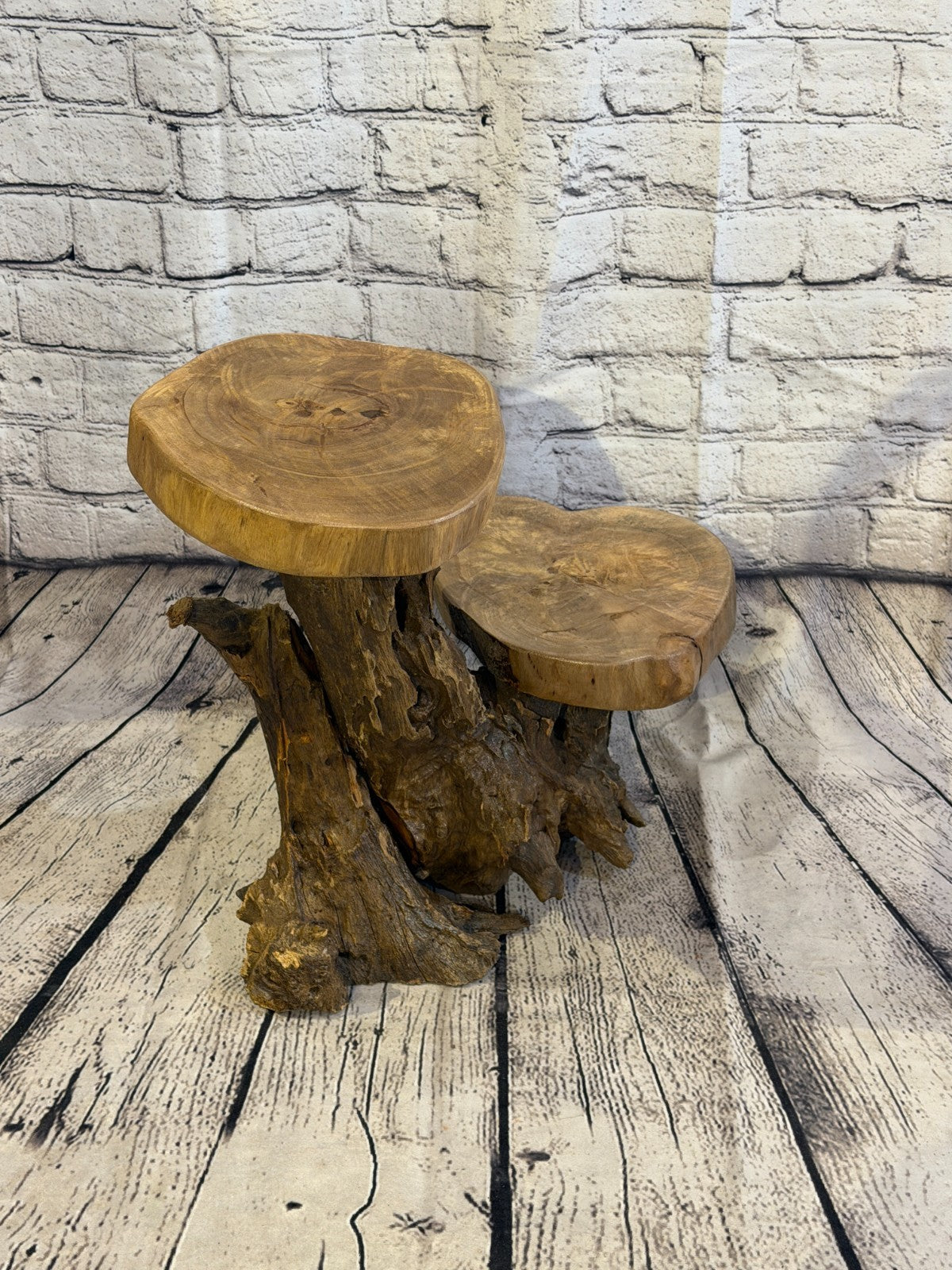 40cm x 40cm Double Wooden Coffee Root Sculpture Garden Teak Root Ornament Carved2