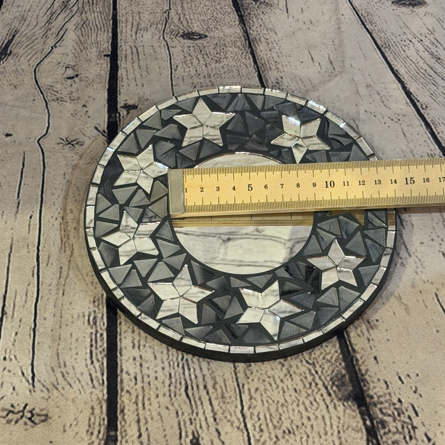 Grey Black Star Black Mosaic Tile Wall Mirror 20cm x 20cm 8 Inches Handmade5