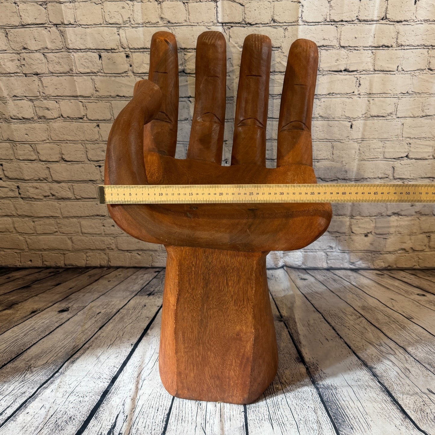 70cm x 40cm x 35cm Right Hand Indonesian Carve Hand Chair Wood Carving Sculpture6